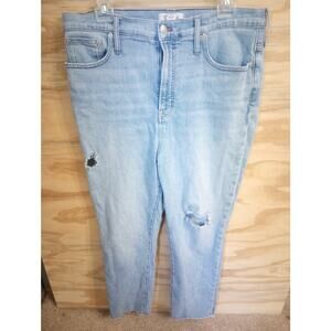 Women's Madewell Perfect Vintage Jean Light Wash 32 Raw Hem